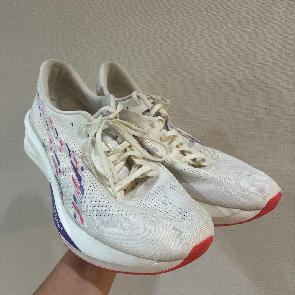 Asics Sonicblast  Size 14  Running Shoes ‘Cream/Blue Fade